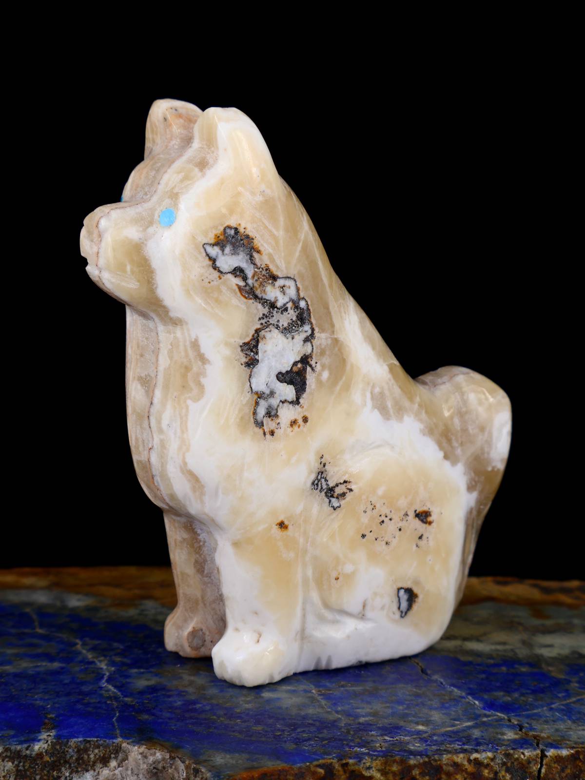 Onyx Dog Zuni Fetish - PuebloDirect.com