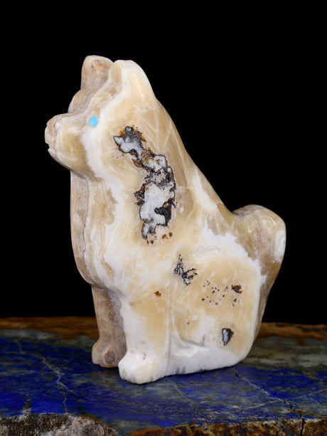 Onyx Dog Zuni Fetish - PuebloDirect.com