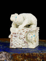 Zuni Fish Rock Bear Family Zuni Fetish - PuebloDirect.com