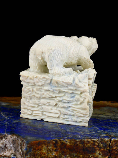 Zuni Fish Rock Bear Family Zuni Fetish - PuebloDirect.com