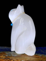 Selenite Cat Zuni Fetish - PuebloDirect.com