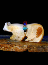 Mother of Pearl Bear Zuni Fetish - PuebloDirect.com