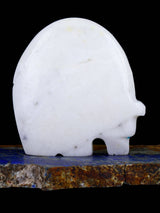 White Marble Bear With Inlay Claw Zuni Fetish - PuebloDirect.com