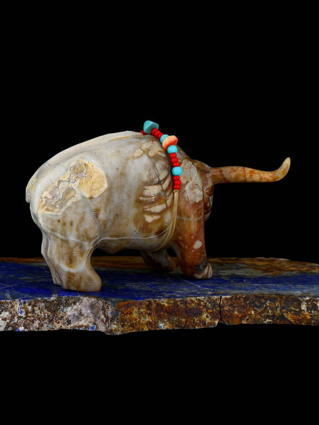 Picasso Marble Bull Zuni Fetish - PuebloDirect.com