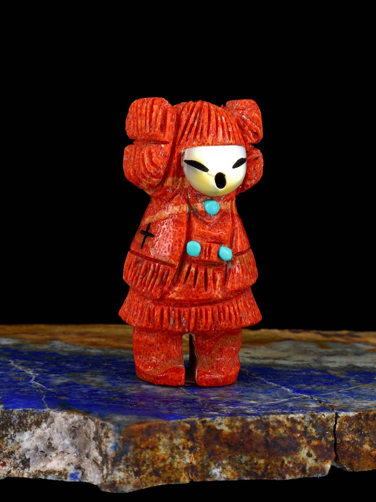 Apple Coral Maiden Zuni Fetish - PuebloDirect.com