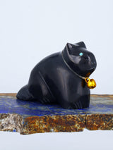 Black Marble Cat Zuni Fetish