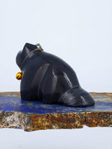 Black Marble Cat Zuni Fetish