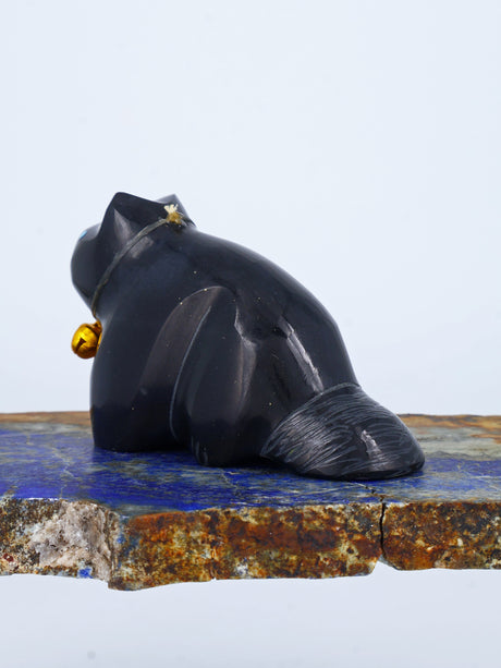 Black Marble Cat Zuni Fetish