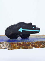 Fossilized Orthoceras Bear Zuni Fetish
