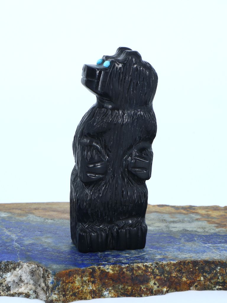 Black Jet Bear Zuni Fetish - PuebloDirect.com