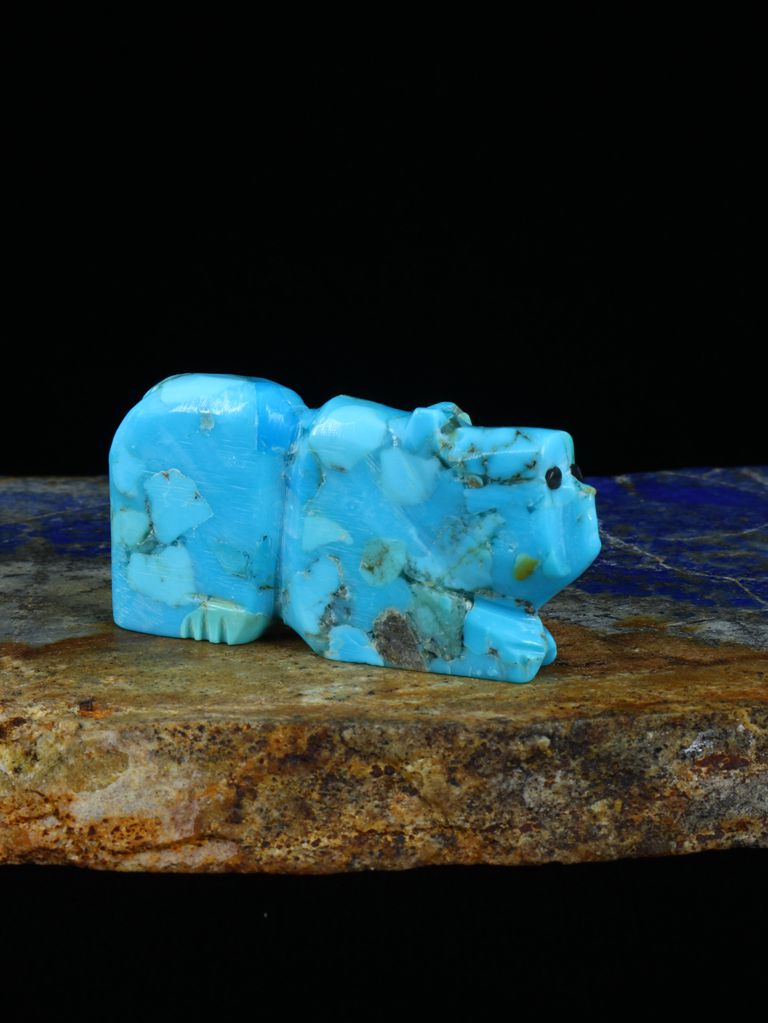 Turquoise Bear Zuni Fetish - PuebloDirect.com