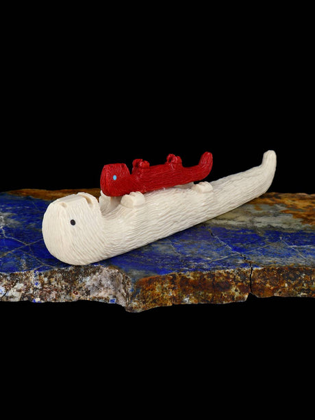Serpentine Otter Family Zuni Fetish