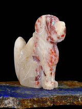 Red Veined Calcite Dog Zuni Fetish