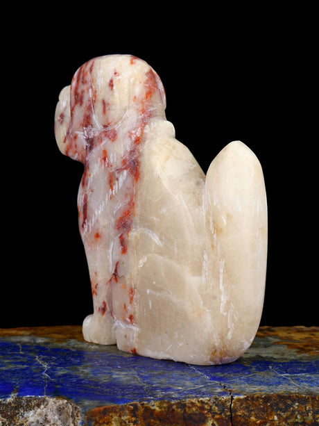 Red Veined Calcite Dog Zuni Fetish
