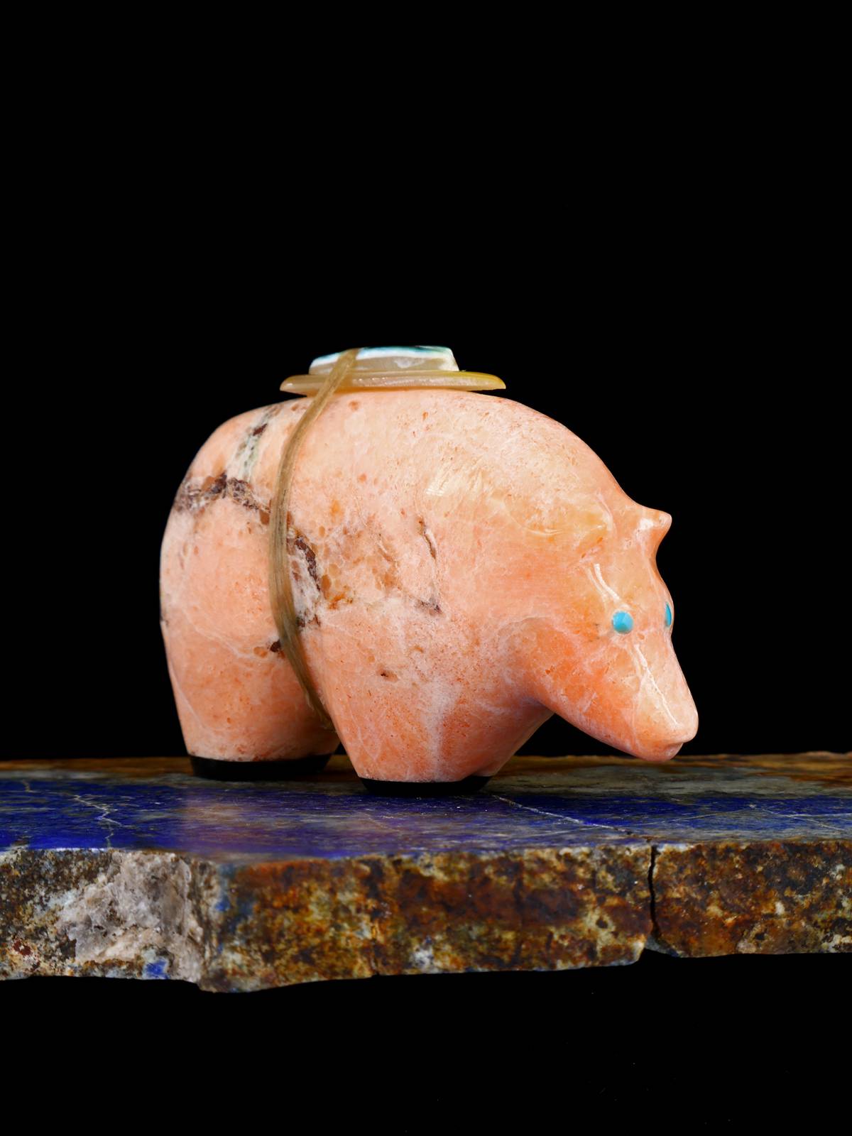 Orange Alabaster Bear Zuni Fetish
