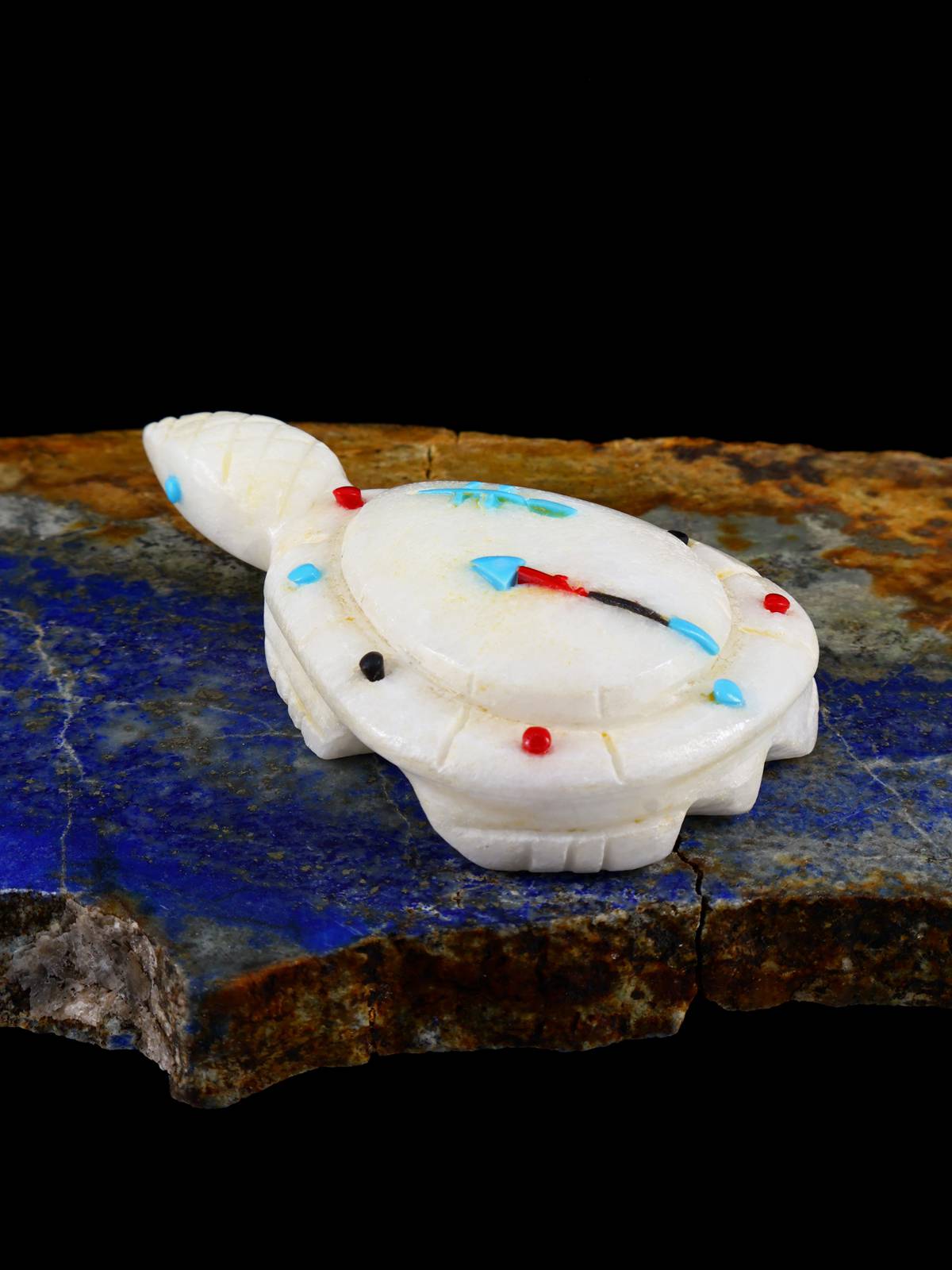 White Marble Turtle Zuni Fetish