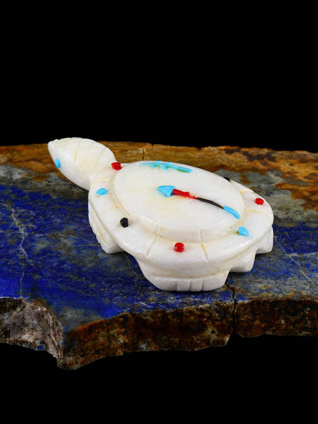 White Marble Turtle Zuni Fetish