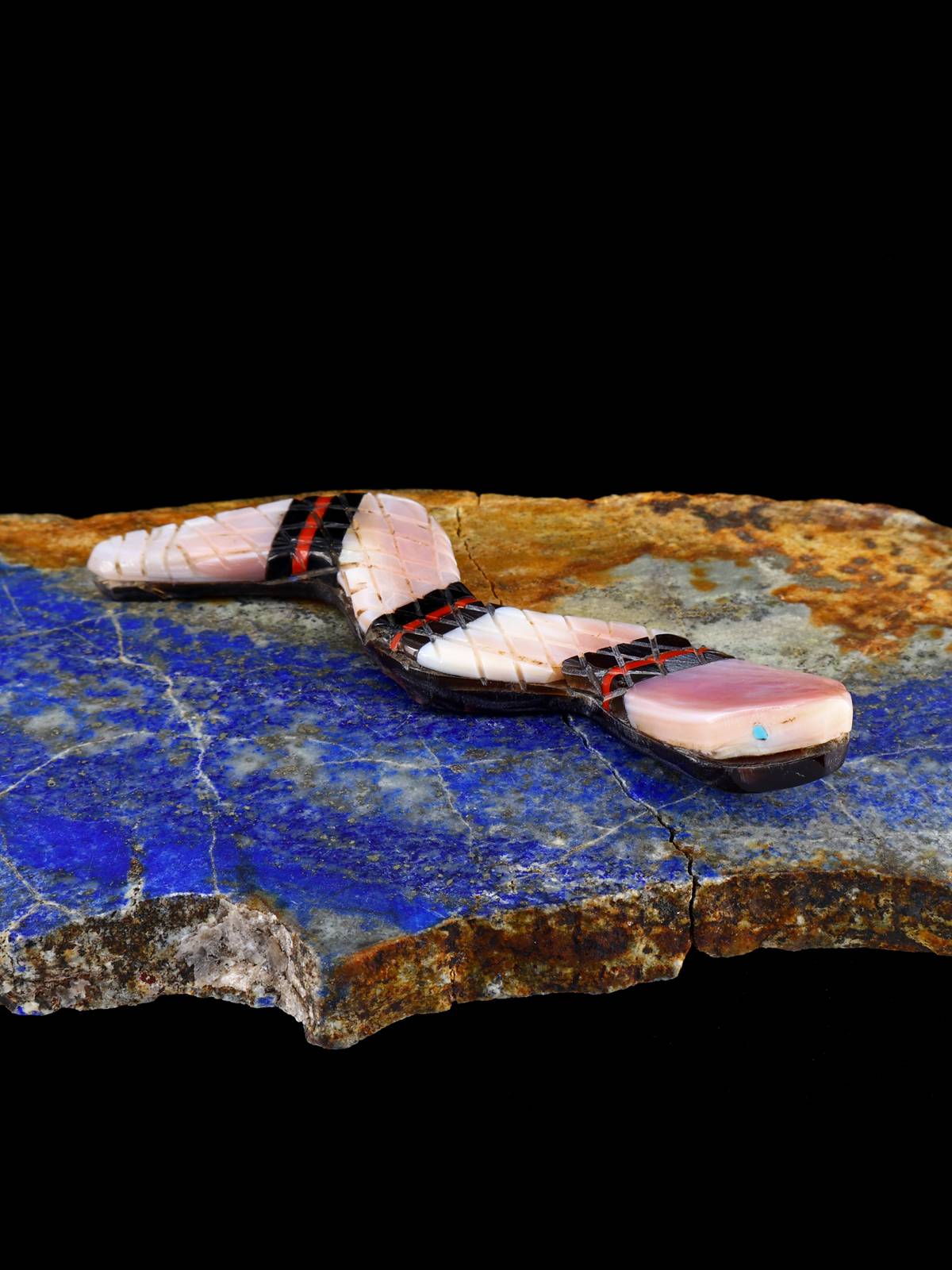 Pink Shell Snake Zuni Fetish