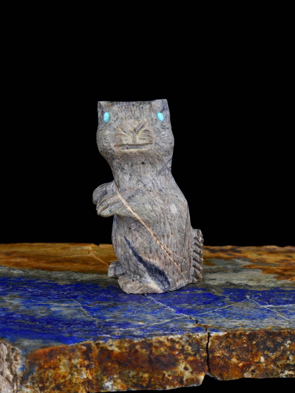 Picasso Marble Prairie Dog Zuni Fetish