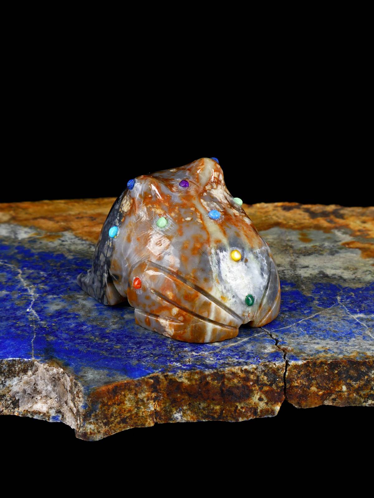 Picasso Marble Frog Zuni Fetish