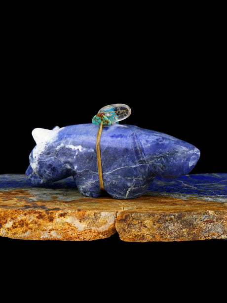 Sodalite Wolf Zuni Fetish