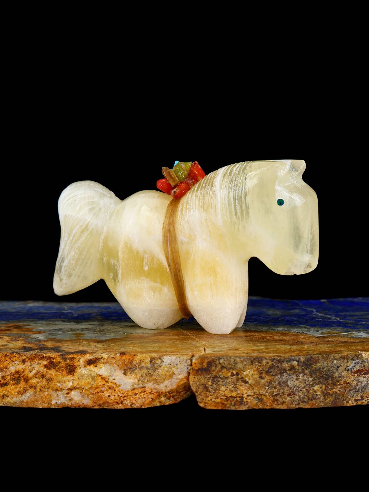 Honey Onyx Horse Zuni Fetish