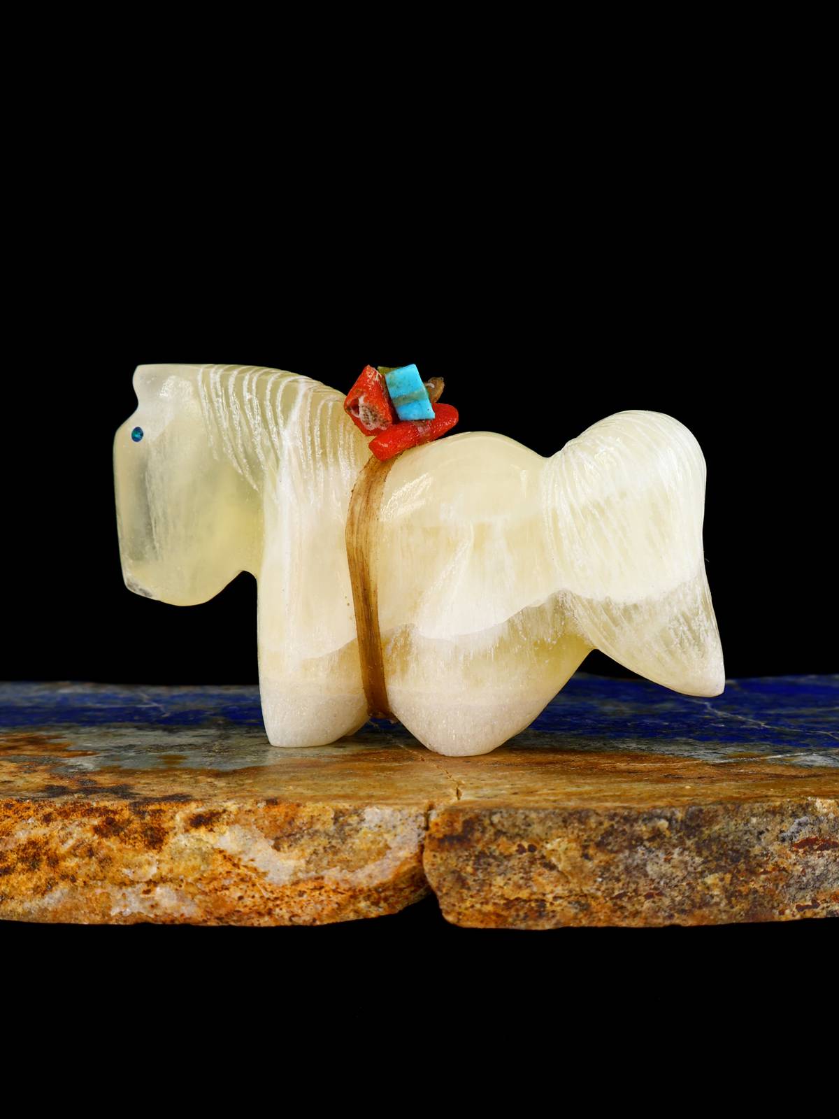 Honey Onyx Horse Zuni Fetish