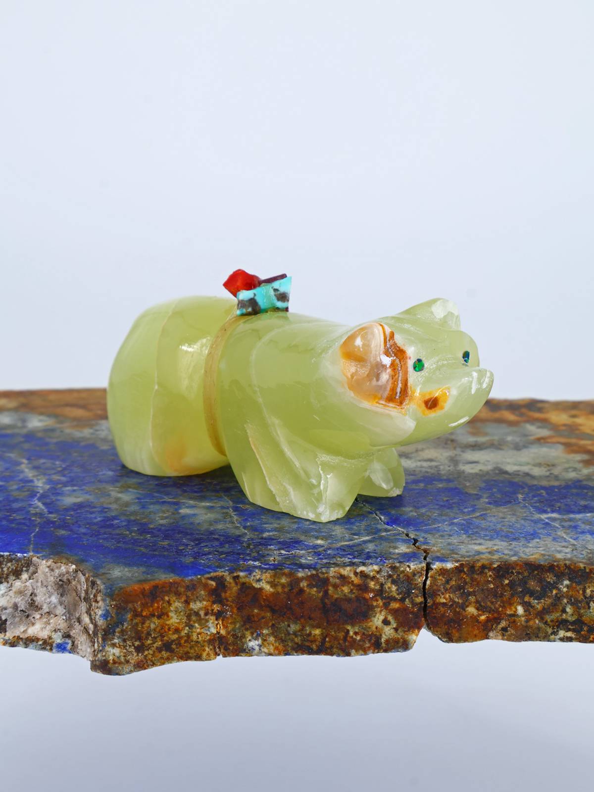Honey Onyx Bear Zuni Fetish