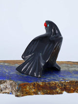 Fétiche Zuni Corbeau Marbre Noir