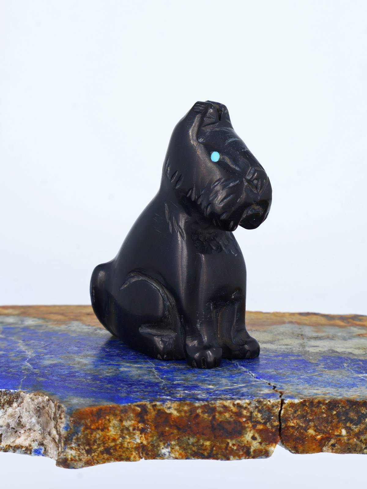 Black Jet Dog Zuni Fetish