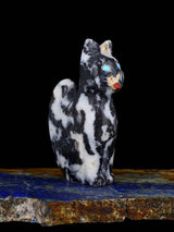 Zebra Marble Cat Zuni Fetish