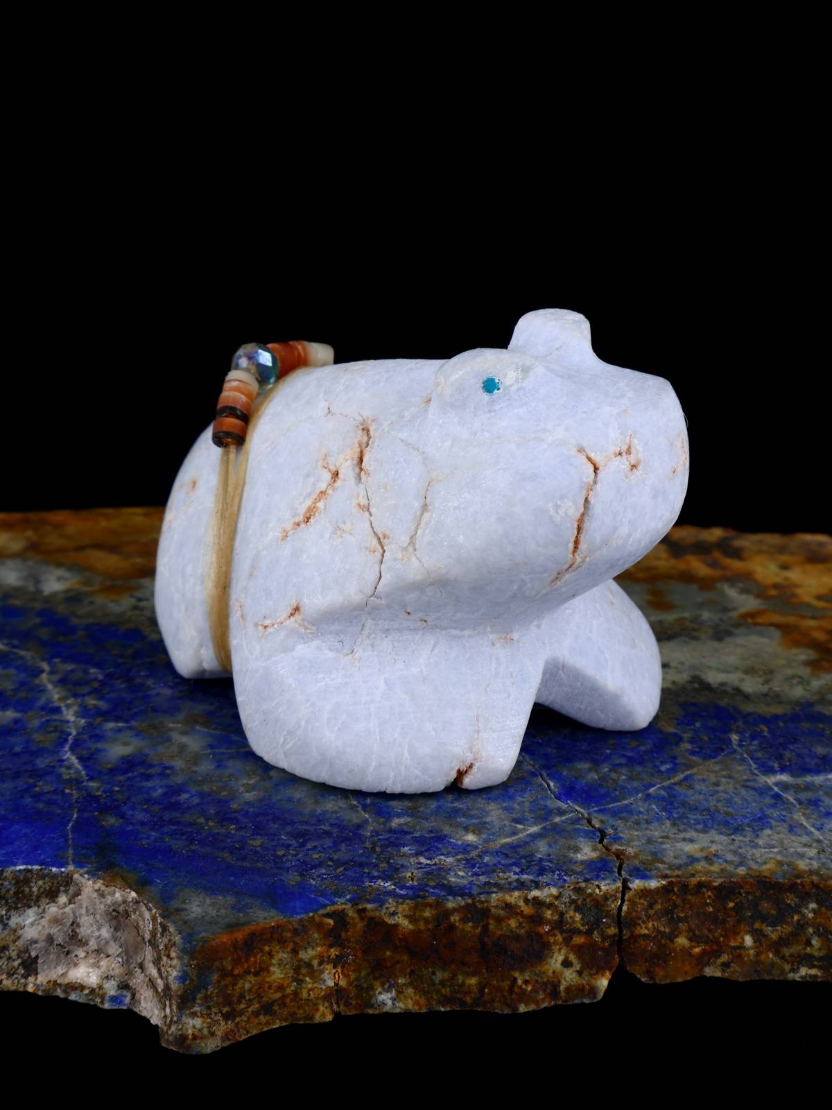 Angelite Frog Zuni Fetish