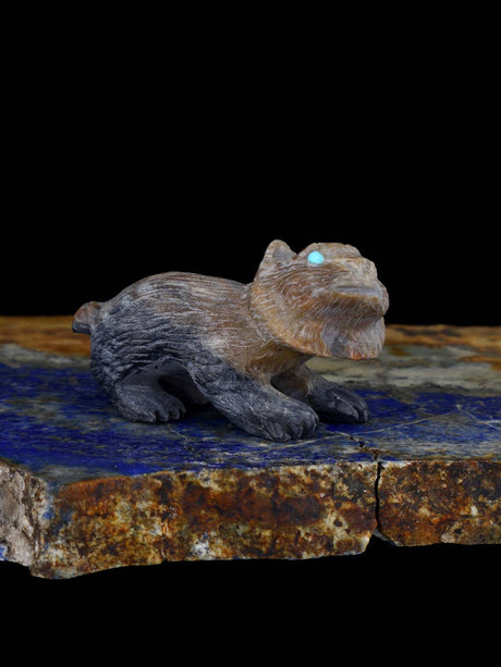 Picasso Marble Bobcat Zuni Fetish - PuebloDirect.com