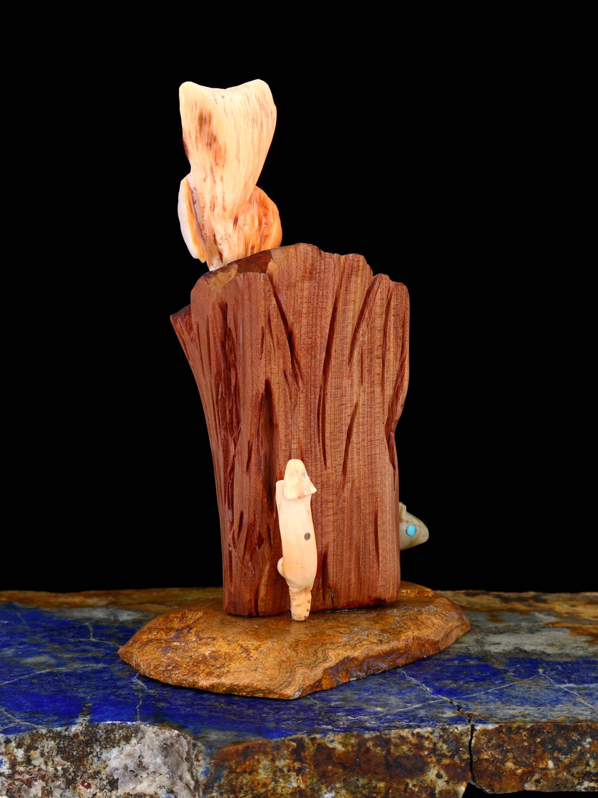 Famille d'oiseaux en bois de cerf Zuni Fetish