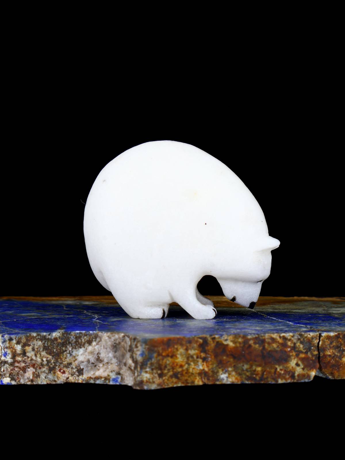 White Marble Bear Zuni Fetish