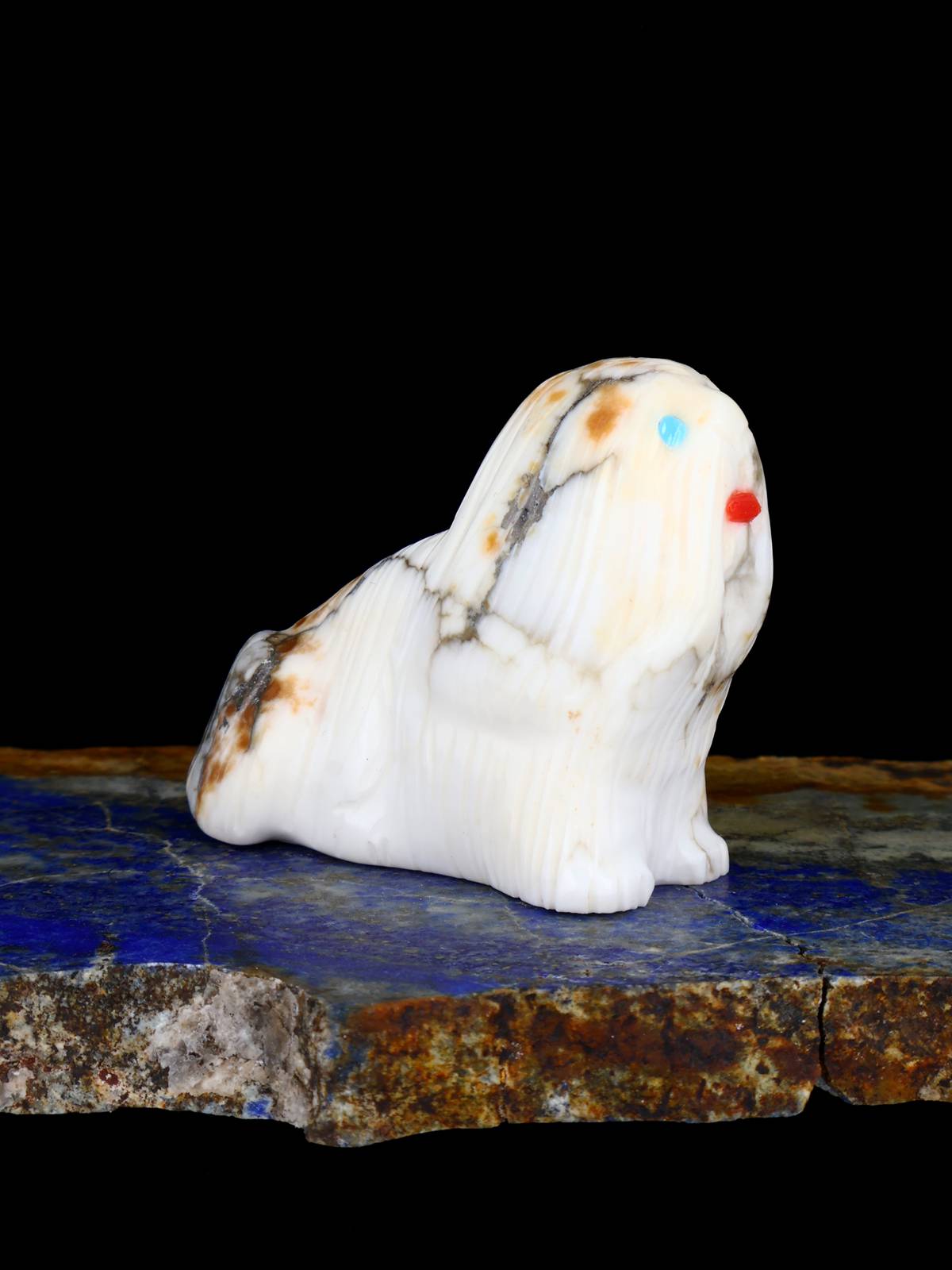 Marble Dog Zuni Fetish