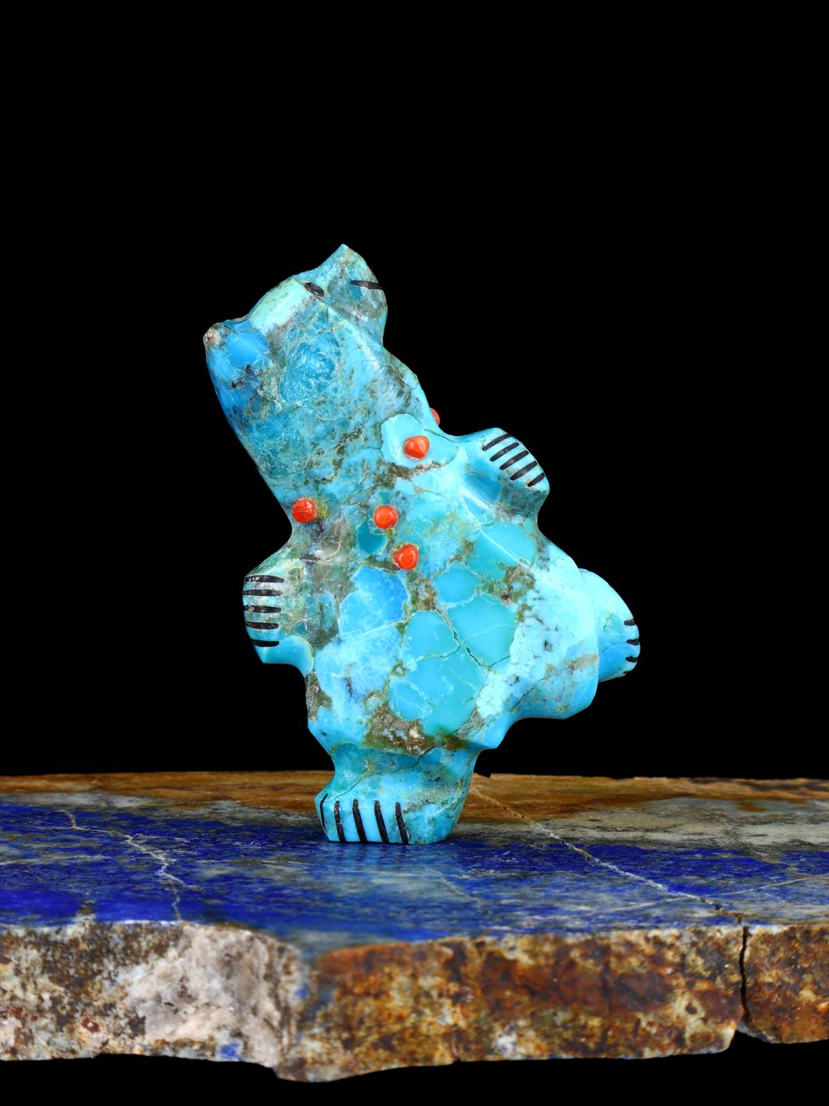 Ours dansant turquoise Zuni Fetish