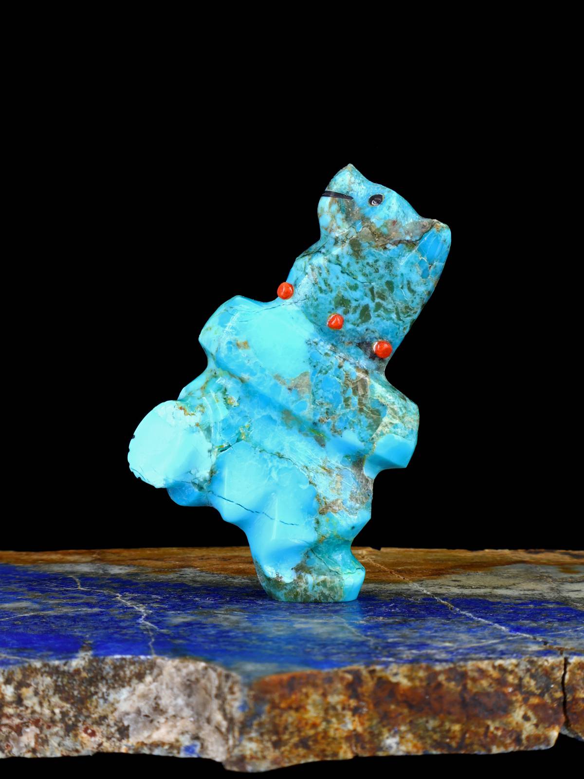 Ours dansant turquoise Zuni Fetish