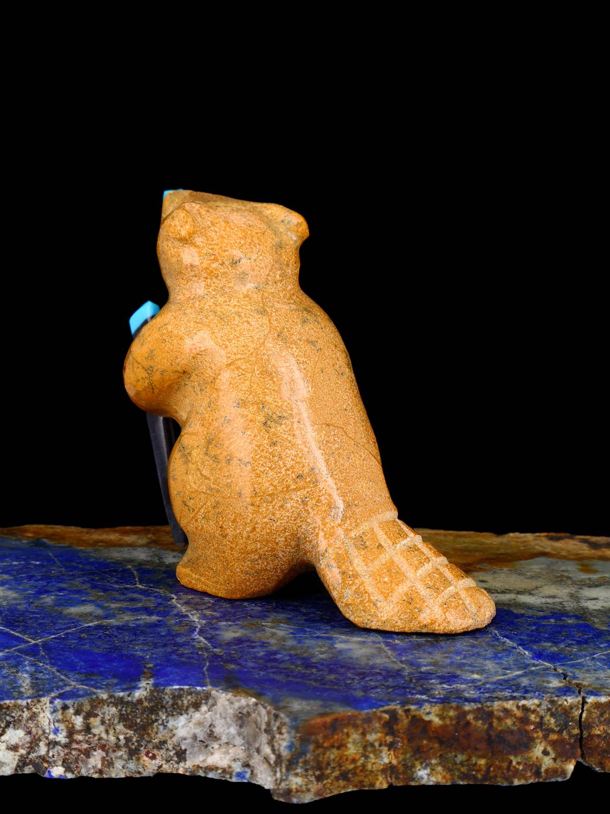 Travertine Beaver Zuni Fetish Carving