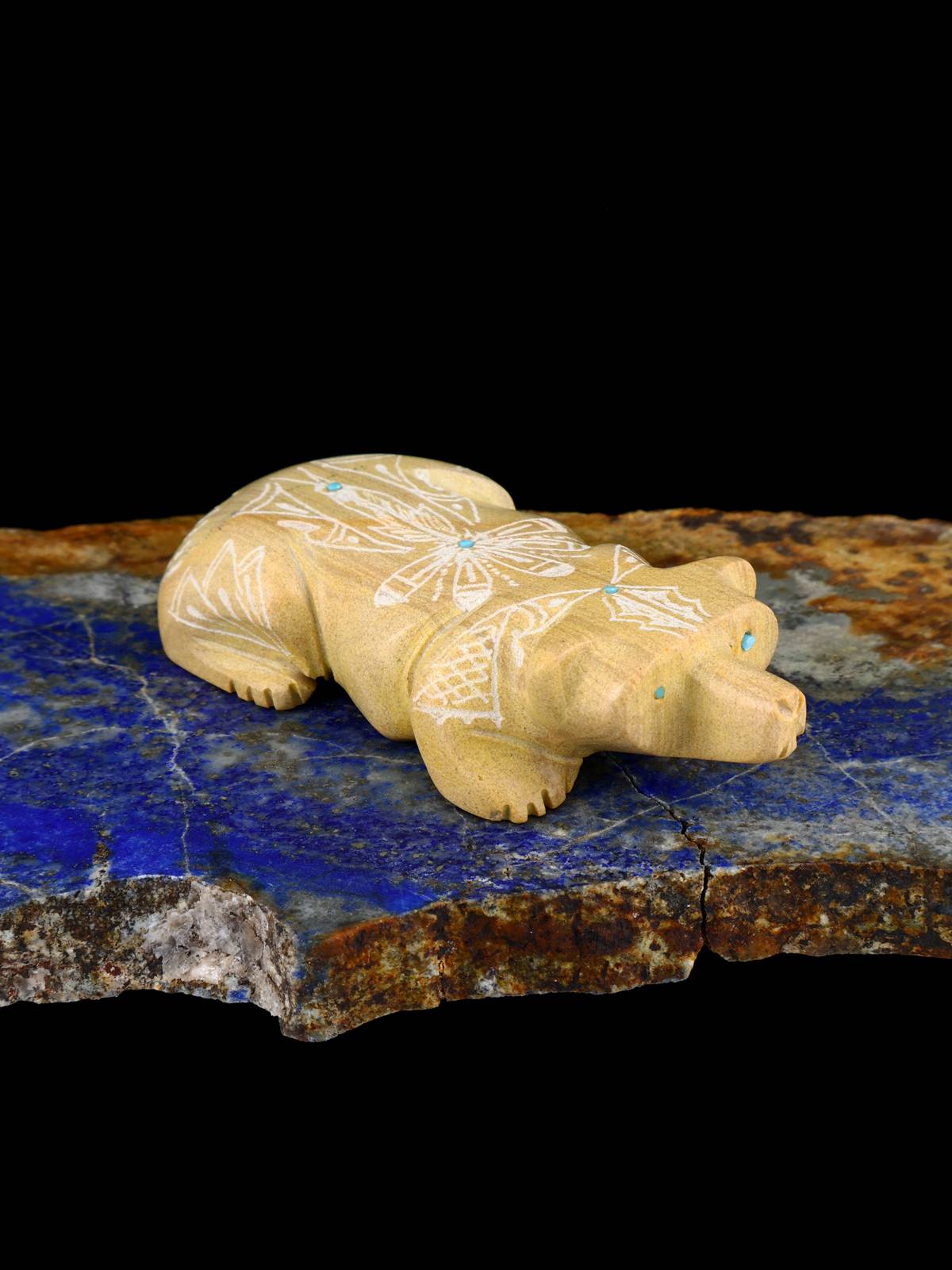 Etched Picture Jasper Badger Zuni Fetish