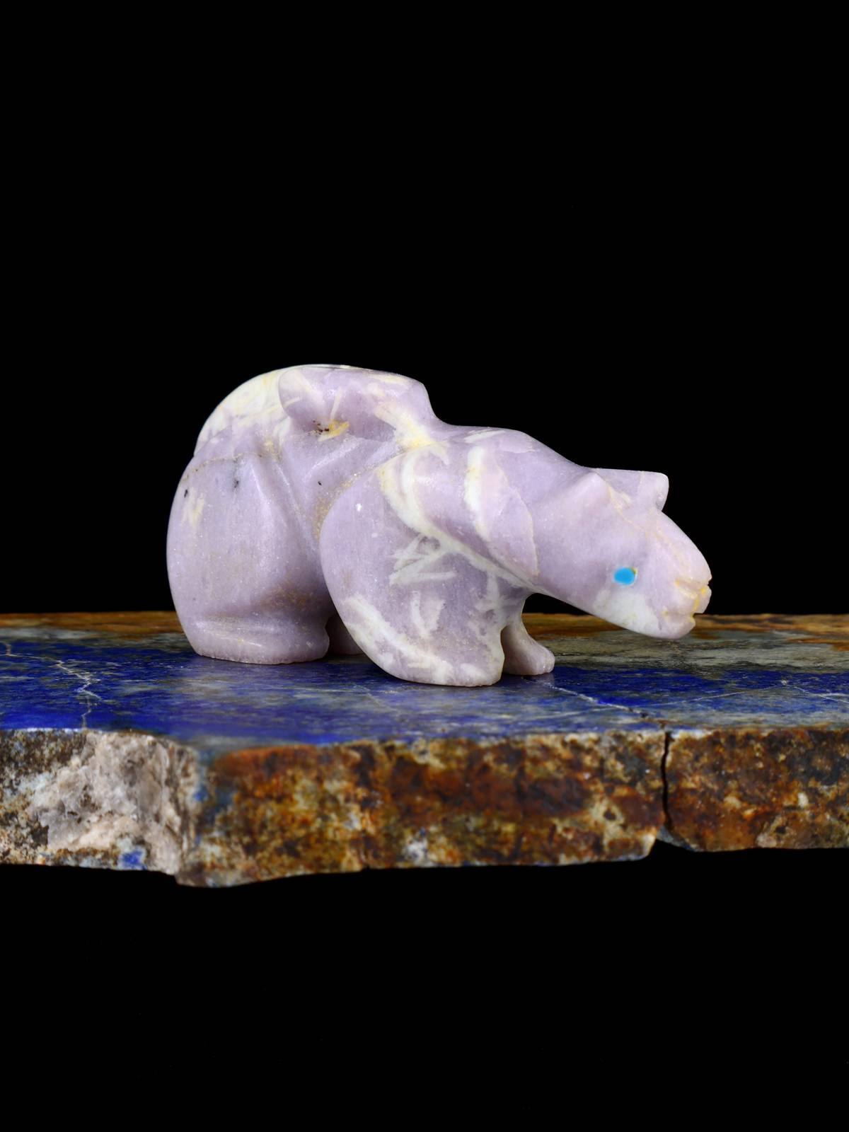 Lepidolite Mountain Lion Zuni Fetish