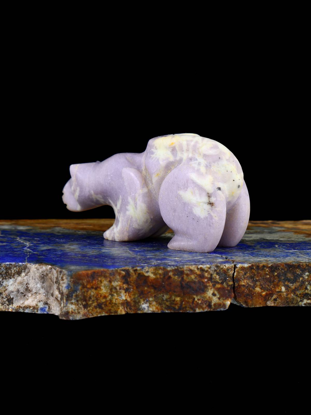 Lepidolite Mountain Lion Zuni Fetish