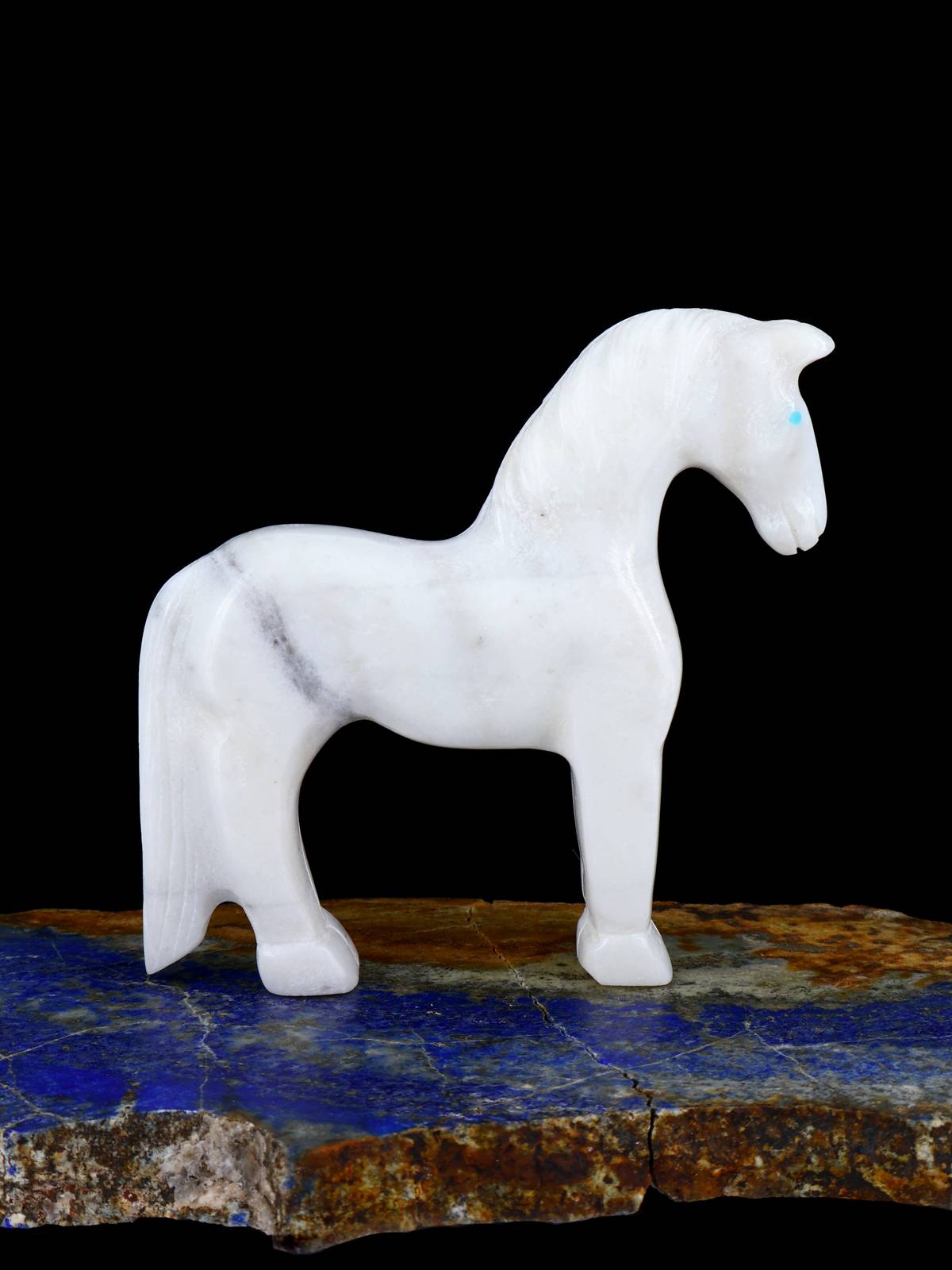 White Marble Horse Zuni Fetish