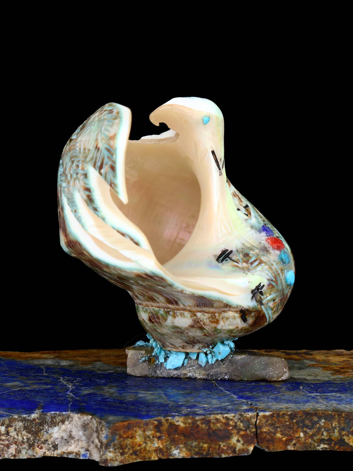 Green Snail Shell Eagle Zuni Fetish