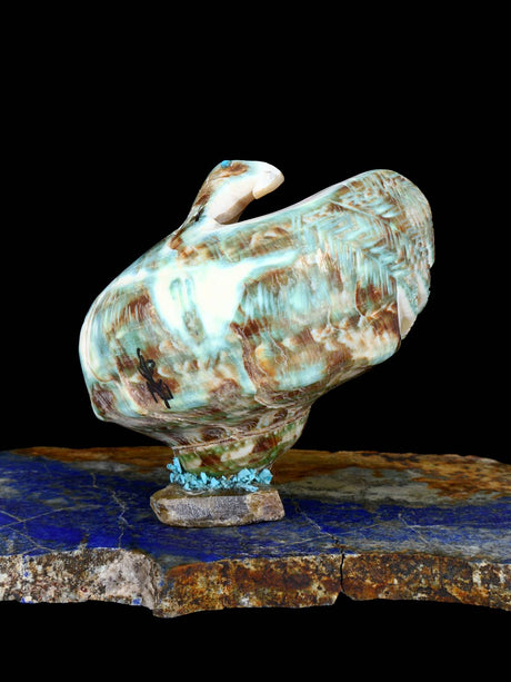 Green Snail Shell Eagle Zuni Fetish