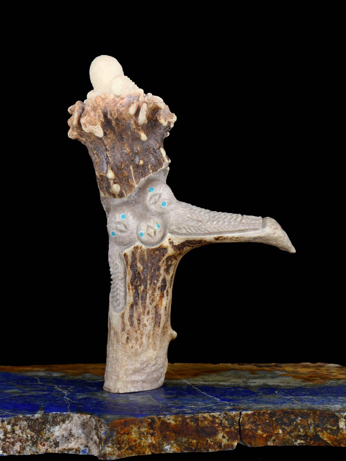 Antler Owl Family Zuni Fetish