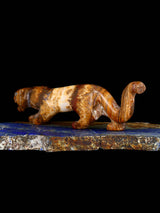 Onyx Mountain Lion Zuni Fetish