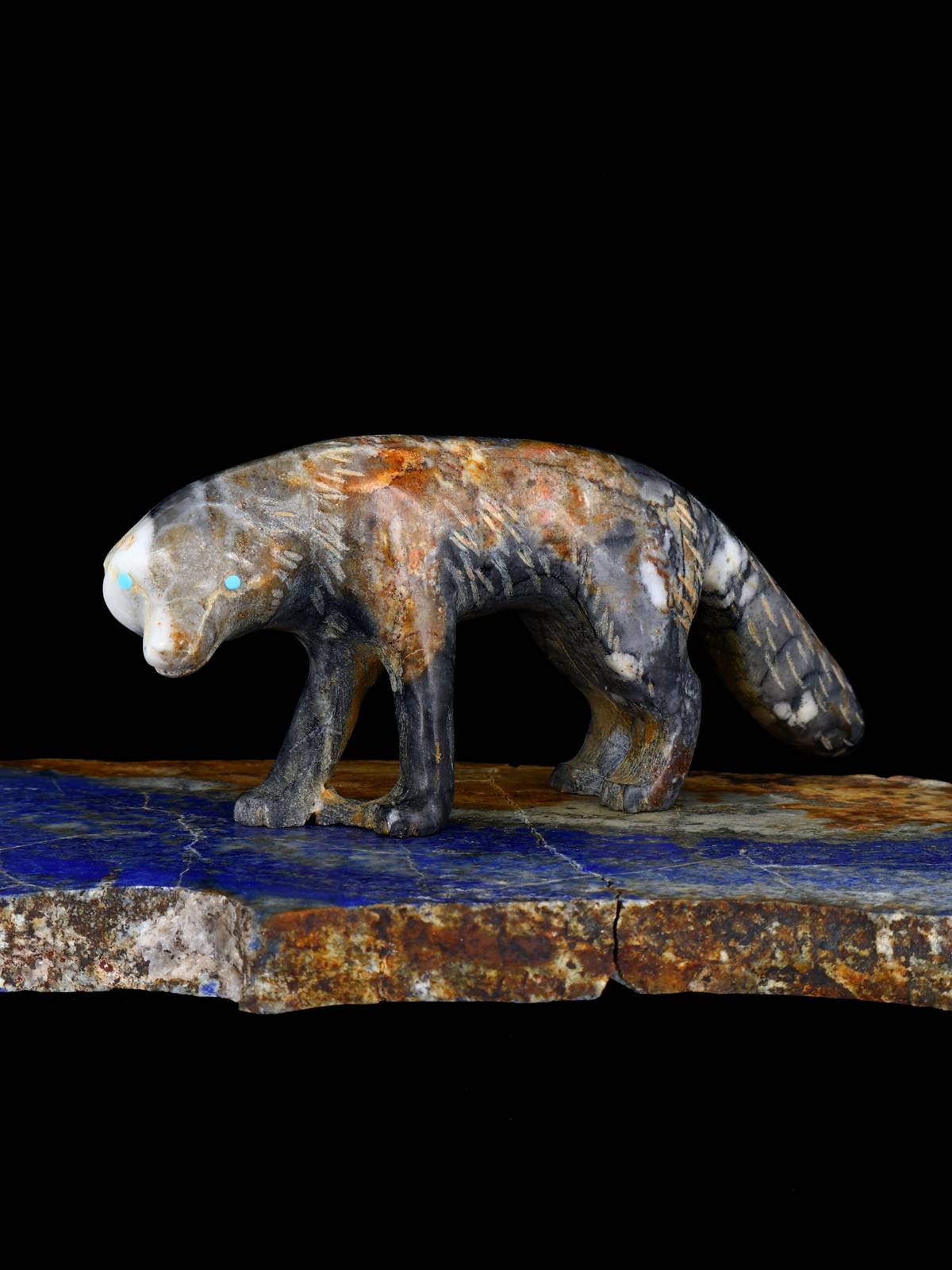 Picasso Marble Wolf Zuni Fetish