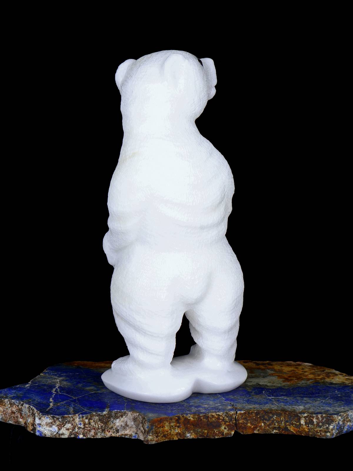 Large White Marble Bear Zuni Fetish