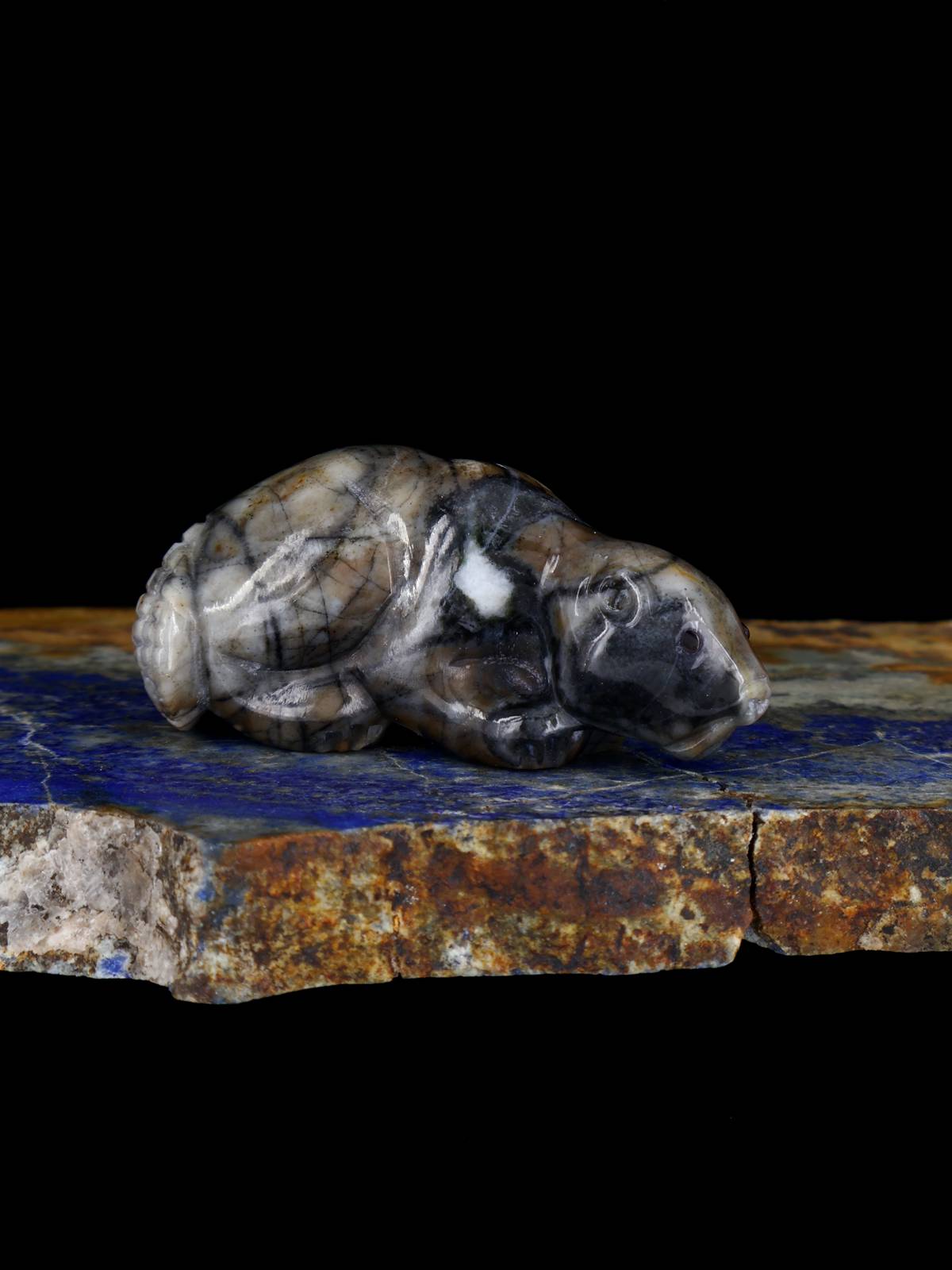 Picasso Marble Beaver Zuni Fetish - PuebloDirect.com
